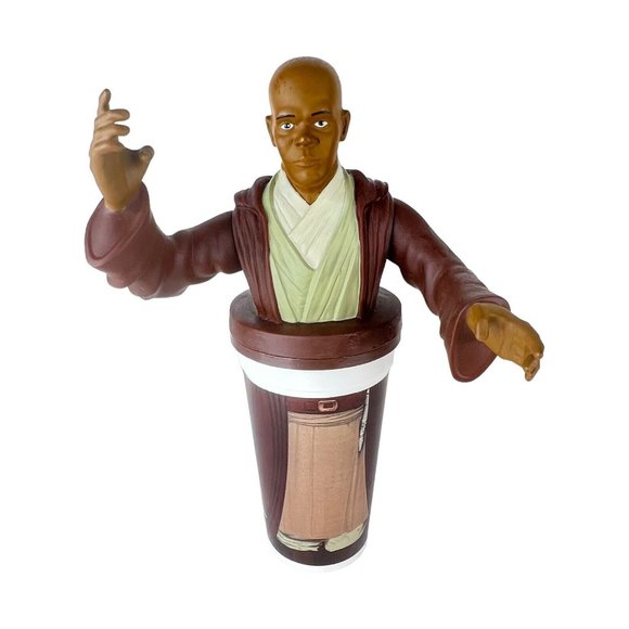 Star Wars Episode 1 Mace Windu Cup And Topper 1999 KFC Taco Bell Pizza Hut Jedi - Picture 1 of 13